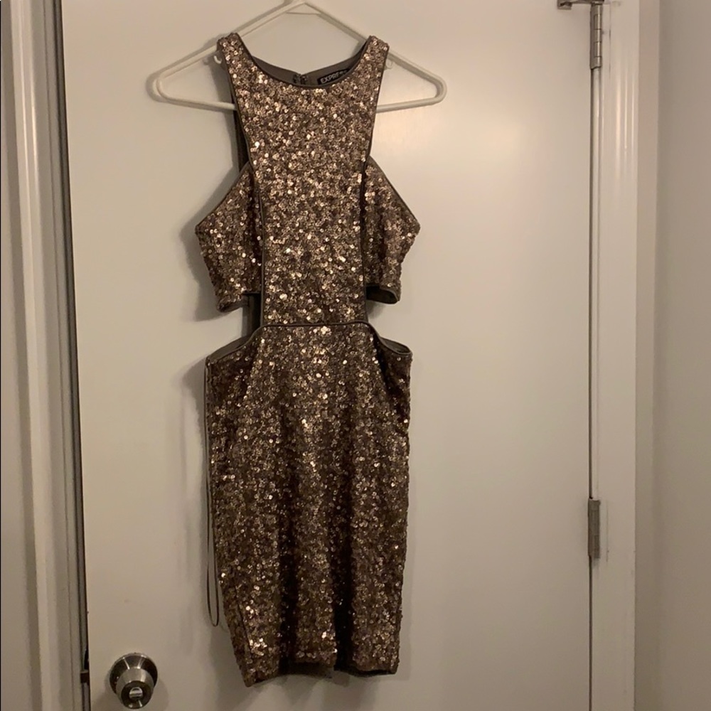 Gold sequin dress